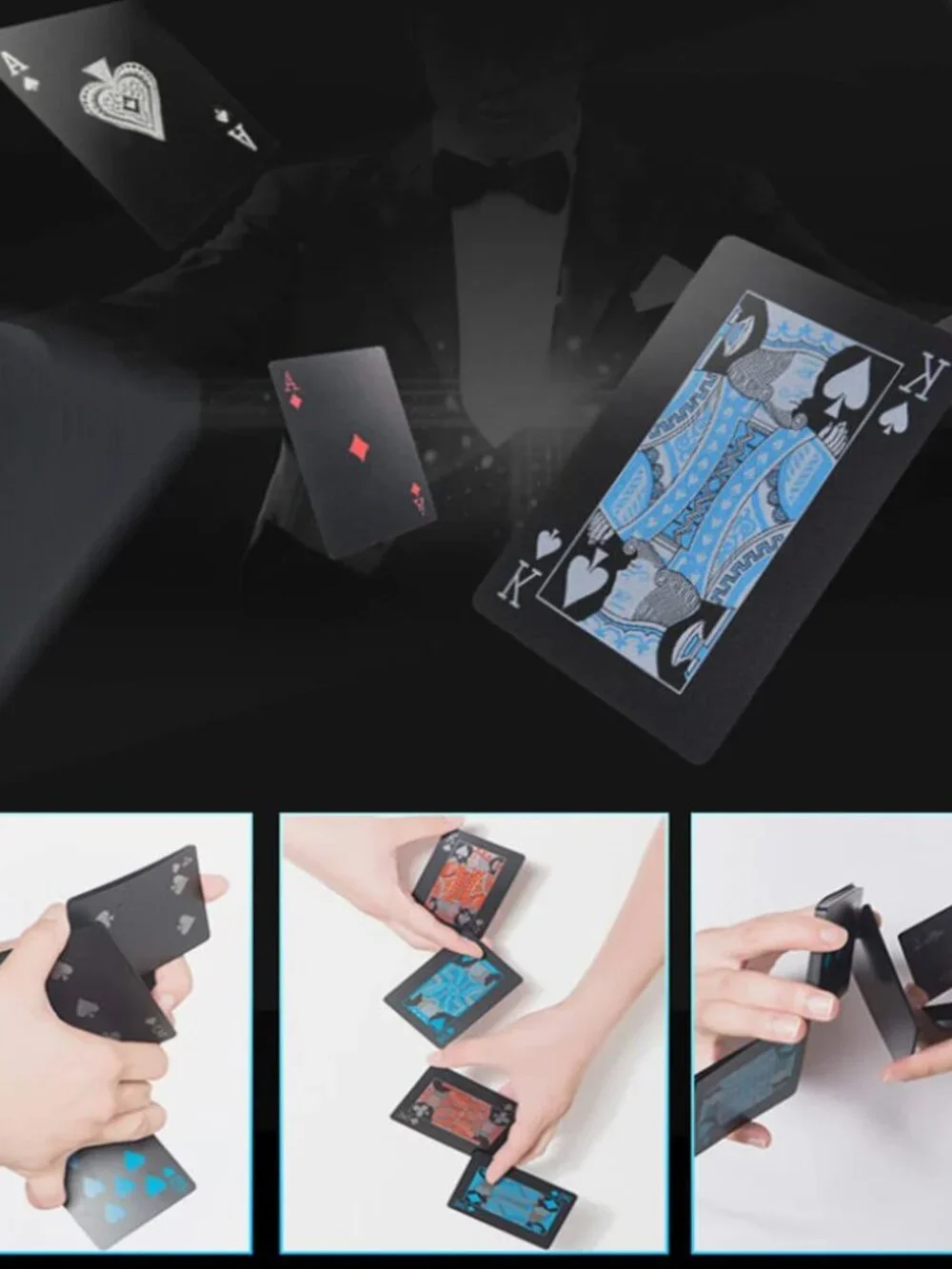 Merytes 2 Deck of Waterproof Poker Cards and Playing Cards with Flexible Plastic